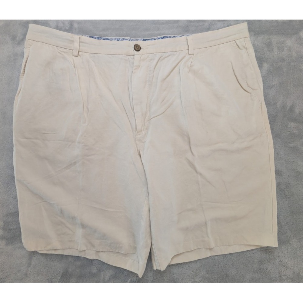 Tommy Bahama Shorts Mens 42 White Silk Linen Flat Front Luxury Casual